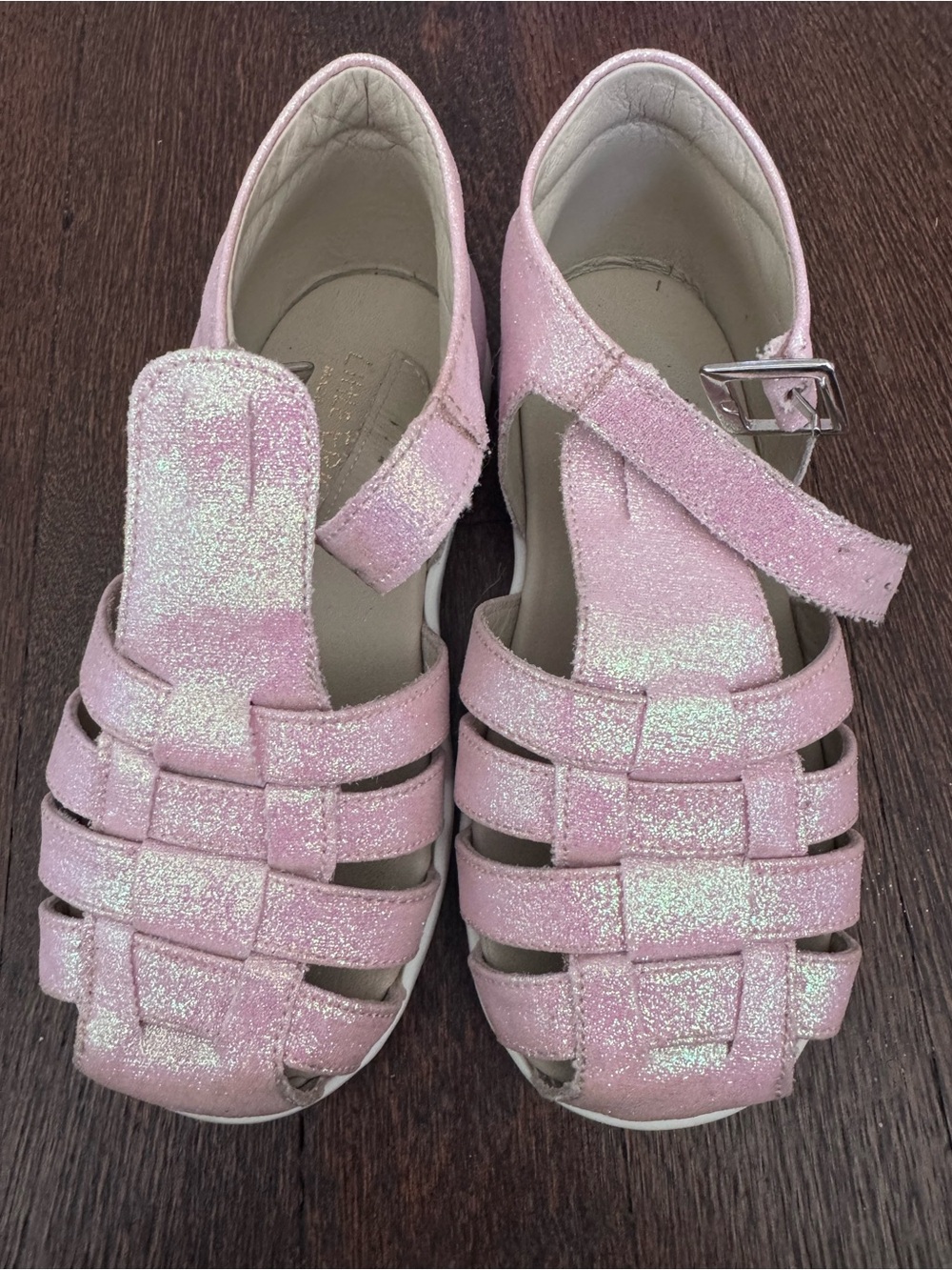 Little Eric pink glitter fisherman sandals size 25 (toddler 8.5/9)